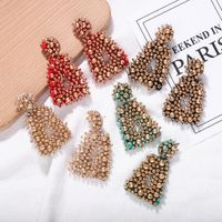 Square Colored Beads Woven Earrings Nhjq156571 main image 1