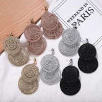 Hand-woven Large Circle Stitching Earrings Nhjq156594 main image 4