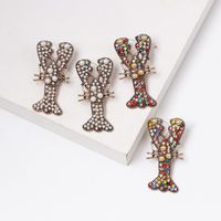 New Vintage Lobster Color Diamond Stud Earrings Nhjj156597 main image 5