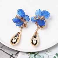 Acrylic Flower Alloy Drop Earrings Nhjj156621 main image 2