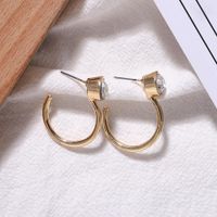 Alloy Diamond Hoop Earrings Nhjq156623 main image 5