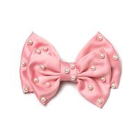 Koreanische Version Des Neuen Chiffon-drucks Zwei Schicht Ige Bowknot-feder Clip Damen All-match Einfache Kopf Bedeckung Haarnadel Pferdes Chwanz Clip main image 9