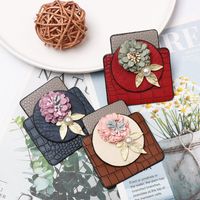 Flower Geometric Leather Brooch Nhjj156634 main image 2