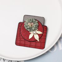 Flower Geometric Leather Brooch Nhjj156634 main image 4