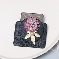 Flower Geometric Leather Brooch Nhjj156634 main image 6