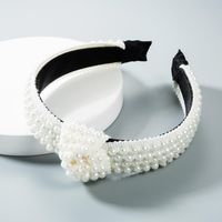 Hand-knit Wide-necked Pearl Headband Nhln156666 main image 3