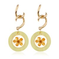 Vintage Exaggerated Acrylic Matte Gold Earrings Nhkq156483 sku image 2