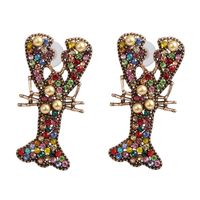 New Vintage Lobster Color Diamond Stud Earrings Nhjj156597 sku image 1