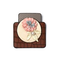 Flower Geometric Leather Brooch Nhjj156634 sku image 2