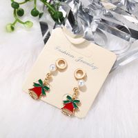 Fashion Pearl Christmas Bell Stud Earrings Set 2 Pairs Nhpj156814 main image 3