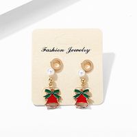 Fashion Pearl Christmas Bell Stud Earrings Set 2 Pairs Nhpj156814 main image 6