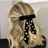 Fashion Temperament Bow Tassel Pearl Artificial Gemstone Hair Accessories Nhwj156845 main image 1