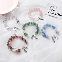 Japanische Und Koreanische Farbe Unregelmäßiges Stein Blatt Armband Damen Mode Persönlichkeit Ethnischer Stil Retro Feder Perlen Schmuck main image 1