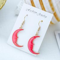 Japonais Et Coréen Belle Fantaisie Boucles D'oreilles Ocean Bleu Ins Style Lune Univers Boucles D'oreilles Femmes De Longue Asymétrique Internet Influenceur Boucles Boucles D'oreilles main image 6