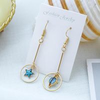 Ocean Blue Ins Wind Moon Cosmic Earrings Nhsd156850 main image 21