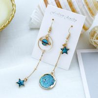 Ocean Blue Ins Wind Moon Cosmic Earrings Nhsd156850 main image 12