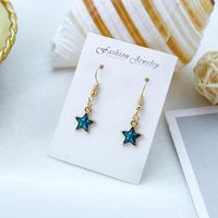 Japonais Et Coréen Belle Fantaisie Boucles D'oreilles Ocean Bleu Ins Style Lune Univers Boucles D'oreilles Femmes De Longue Asymétrique Internet Influenceur Boucles Boucles D'oreilles main image 16