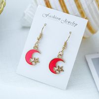 Japonais Et Coréen Belle Fantaisie Boucles D'oreilles Ocean Bleu Ins Style Lune Univers Boucles D'oreilles Femmes De Longue Asymétrique Internet Influenceur Boucles Boucles D'oreilles main image 20