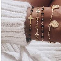 Alloy Cross Round Chain Bracelet Set Nhgy156925 main image 2