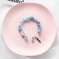 Japanische Und Koreanische Farbe Unregelmäßiges Stein Blatt Armband Damen Mode Persönlichkeit Ethnischer Stil Retro Feder Perlen Schmuck sku image 4