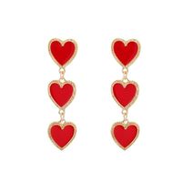 Simple Drop Oil Red Heart Earrings Nhgy156889 sku image 1