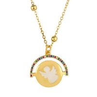 Ventes Directes D'usine En Europe Et En Amérique Croix Frontière New Original Simplicité De Mode Délicat Perle-ensemble Diamant Ange Pendentif Collier Femelle Nkp77 sku image 1