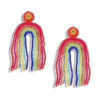 Europäische Und Amerikanische Heiße Reiss Perlen Perlen Quasten Ohrringe Kreative Mode Geometrische Ohrringe Ethnische Stil Schmuck Zubehör Gemischte Charge main image 4