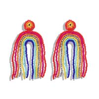 Europäische Und Amerikanische Heiße Reiss Perlen Perlen Quasten Ohrringe Kreative Mode Geometrische Ohrringe Ethnische Stil Schmuck Zubehör Gemischte Charge main image 6