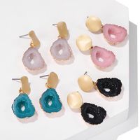 Irregular Hollowed Out Natural Crystal Stone Earrings Nhpf157137 main image 3