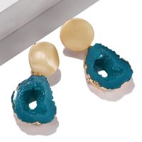 Irregular Hollowed Out Natural Crystal Stone Earrings Nhpf157137 main image 4