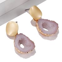 Irregular Hollowed Out Natural Crystal Stone Earrings Nhpf157137 main image 7