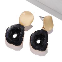 Irregular Hollowed Out Natural Crystal Stone Earrings Nhpf157137 main image 8