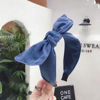New Cotton Linen Art Solid Color Bow Wide Headband Nhsm157185 main image 5