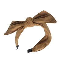 New Cotton Linen Art Solid Color Bow Wide Headband Nhsm157185 main image 6