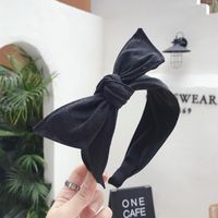 New Cotton Linen Art Solid Color Bow Wide Headband Nhsm157185 main image 7