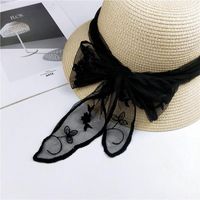 Lace Embroidered Triangle Scarf Solid Color Wavy Scarf Nhmn157357 main image 9