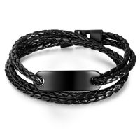 Leather Bracelet Pu Leather Tide Male Bracelet Three-layer Leather Bracelet Bracelet main image 1