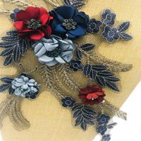 Embroidery New Lace Beaded Nails Flower Decoration Decal Patch Embroidery Diy Cowboy main image 5