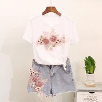 Handmade Color Flowers Diy Hand-stitched Jeans Skirt With Cloth Applique Patch Stickers Personalized Decorative Embroidered Stickers main image 4