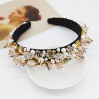 Baroque Headband Fashion Ball Geometric Crystal Full Diamond Hair Accessories Bridal Headband sku image 1