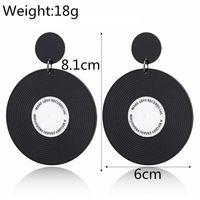 New Fashion Vinyl Record Round Earrings Simple Earrings main image 5