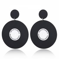 New Fashion Vinyl Record Round Earrings Simple Earrings main image 4