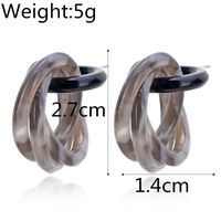 Acrylic Literary Ring Earrings Amber Texture Earrings Three Ring Marble Earrings main image 3