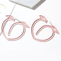 Fruit Earrings Fresh And Lovely Exaggerated Hollow Large Leaves Peach Peach Peach Earrings main image 1