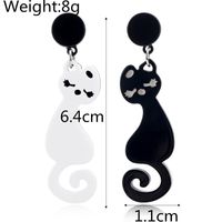 Long Earrings Acrylic Cute Cartoon Black And White Cat Earrings Earrings Female main image 3