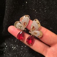 S925 Silver Fashion Luxury Openwork Butterfly Wing Earrings Dinner Dress Accessories Earrings main image 5