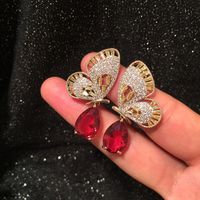 S925 Silver Fashion Luxury Openwork Butterfly Wing Earrings Dinner Dress Accessories Earrings main image 6