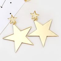 Europäische Und Amerikanische Hot Sale 2019 Trend Ige Mode Gold Acryl Fünfzackige Stern Ohrringe Kreative Wilde Lange Ohrringe Ohrringe main image 1