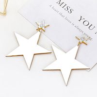 Fashion Gold Acrylic Five-pointed Star Earrings Creative Long Earrings main image 5