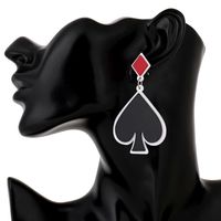 Creative New Acrylic Earrings Poker Black Peach Heart Plum Long Earrings Fashion Lucky Earrings Female main image 6